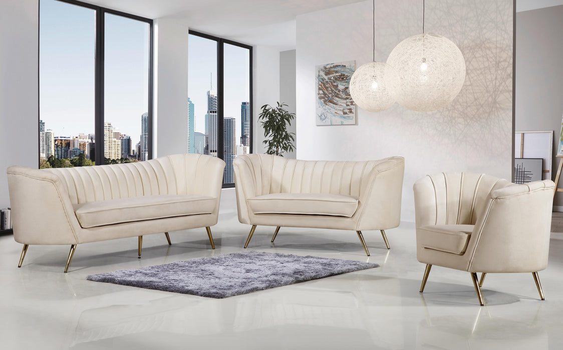 Margo Cream Velvet Sofa - All Brands Furniture (NJ)
