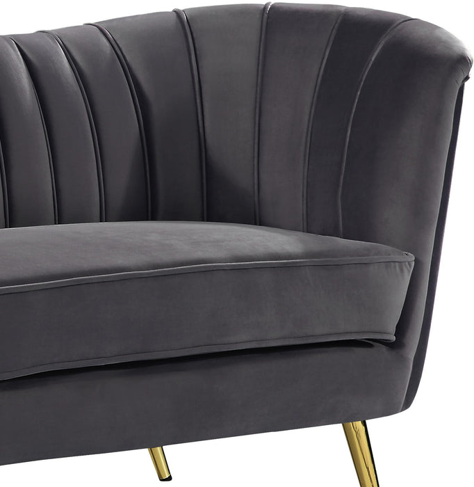 Margo Grey Velvet Loveseat - All Brands Furniture (NJ)