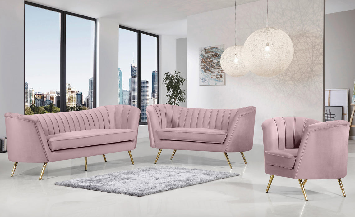 Margo Pink Velvet Sofa - All Brands Furniture (NJ)
