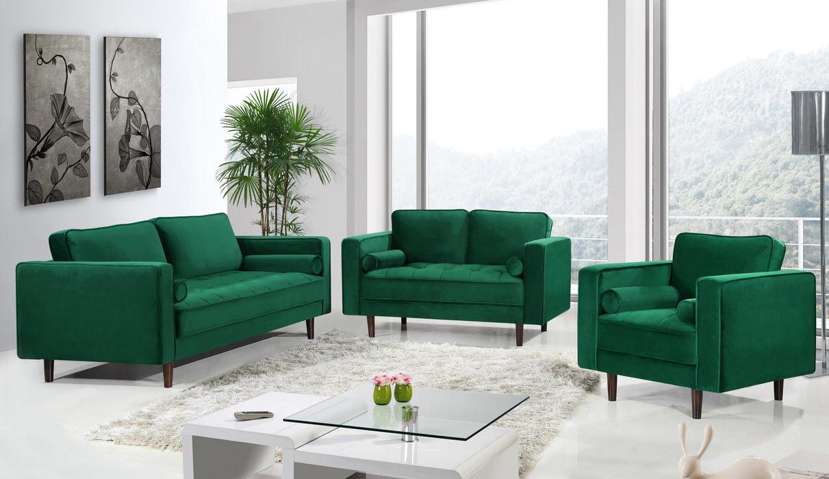 Emily Green Velvet Loveseat - All Brands Furniture (NJ)