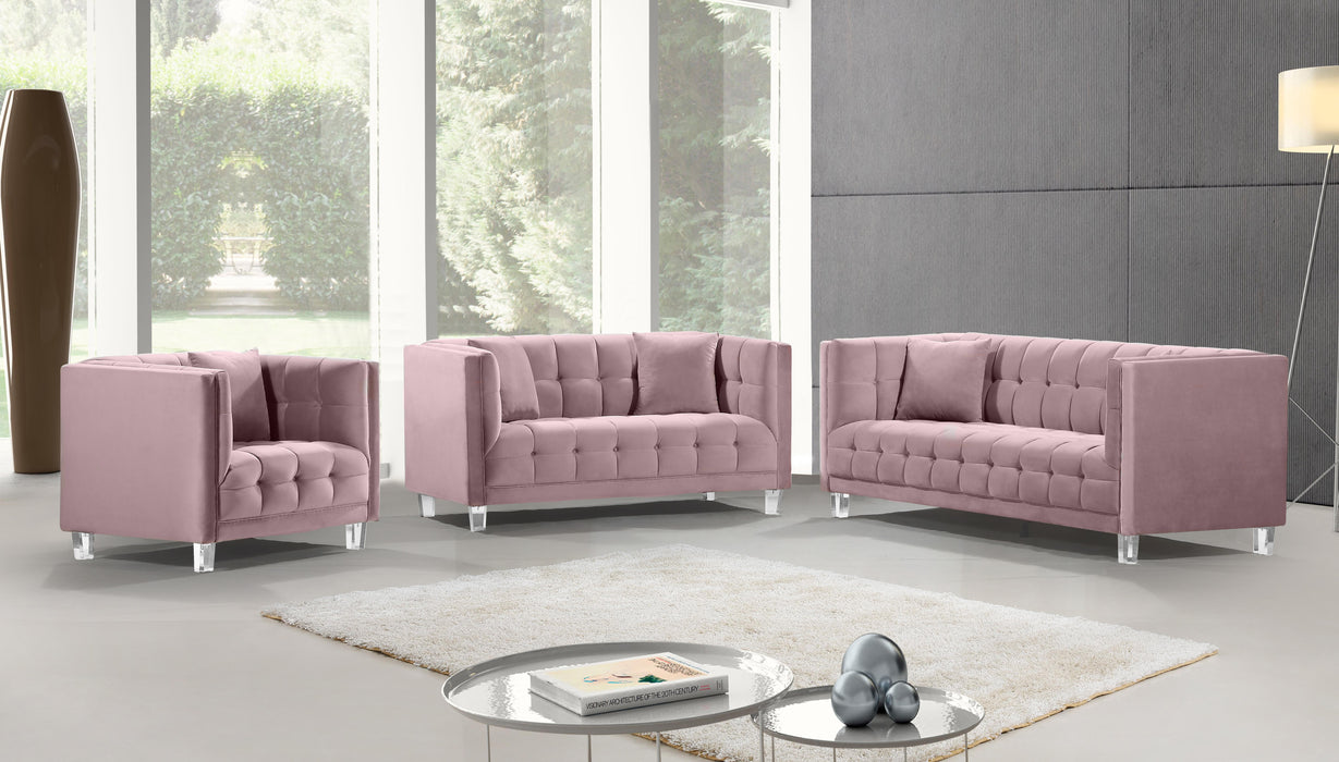 Mariel Pink Velvet Loveseat - All Brands Furniture (NJ)