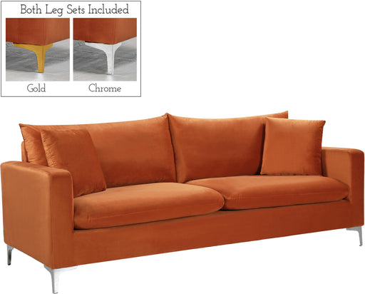 Naomi Cognac Velvet Sofa - All Brands Furniture (NJ)