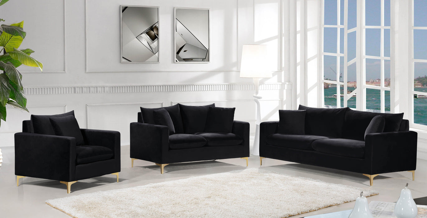 Naomi Black Velvet Sofa - All Brands Furniture (NJ)