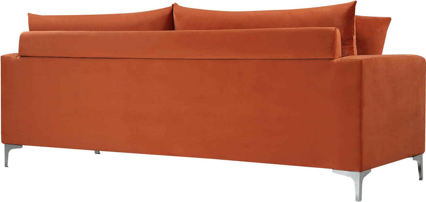 Naomi Cognac Velvet Sofa - All Brands Furniture (NJ)