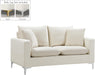 Naomi Cream Velvet Loveseat - All Brands Furniture (NJ)