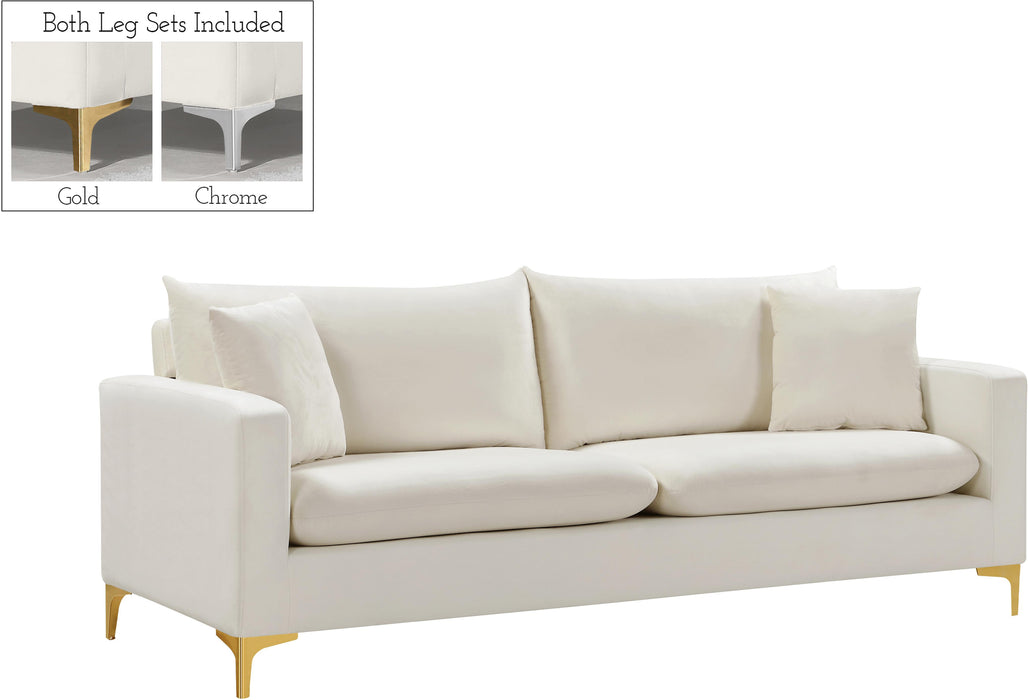 Naomi Cream Velvet Sofa - All Brands Furniture (NJ)