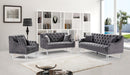 Roxy Grey Velvet Loveseat - All Brands Furniture (NJ)