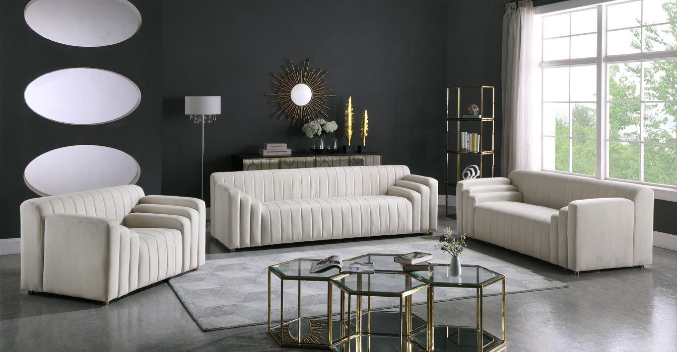 Naya Cream Velvet Loveseat - All Brands Furniture (NJ)