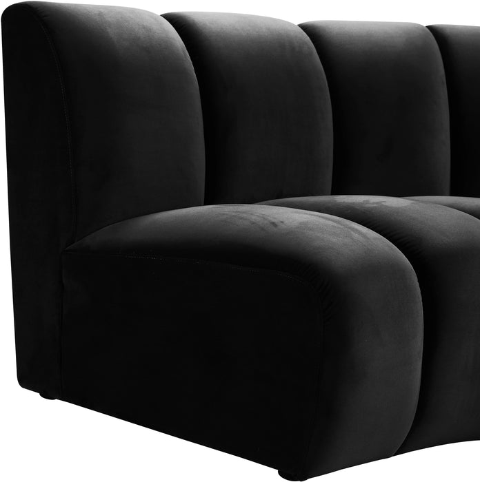 Infinity Black Velvet 9pc. Modular Sectional