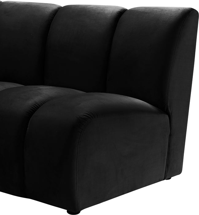 Infinity Black Velvet 6pc. Modular Sectional