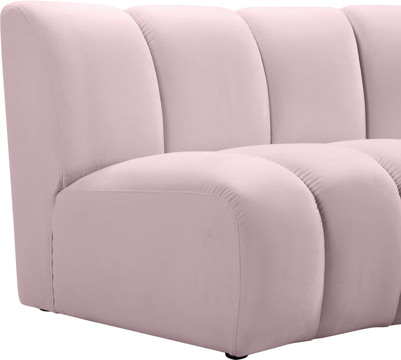 Infinity Pink Velvet 9pc. Modular Sectional