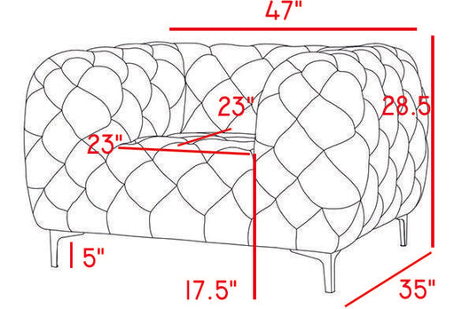 Mercer Grey Velvet Chair - All Brands Furniture (NJ)