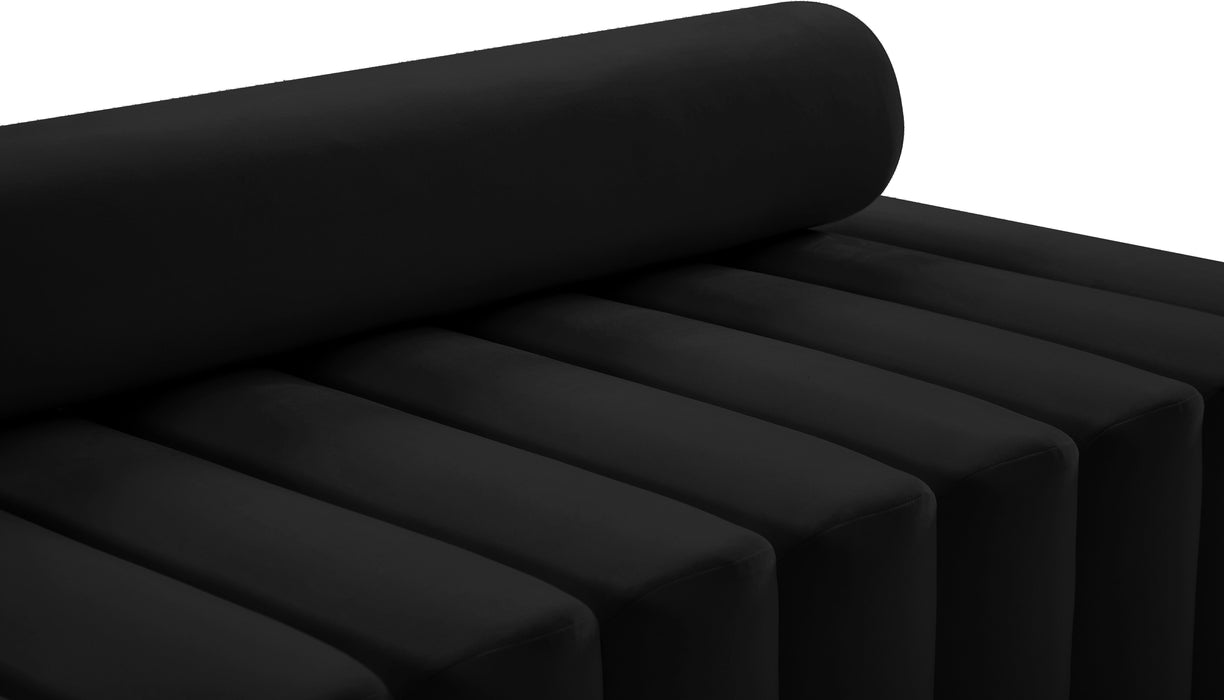 Melody Black Velvet Loveseat - All Brands Furniture (NJ)