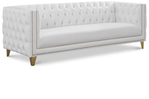 Michelle White Faux Leather Sofa - All Brands Furniture (NJ)