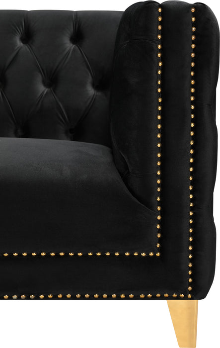 Michelle Black Velvet Loveseat - All Brands Furniture (NJ)