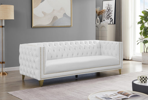 Michelle White Faux Leather Sofa - All Brands Furniture (NJ)