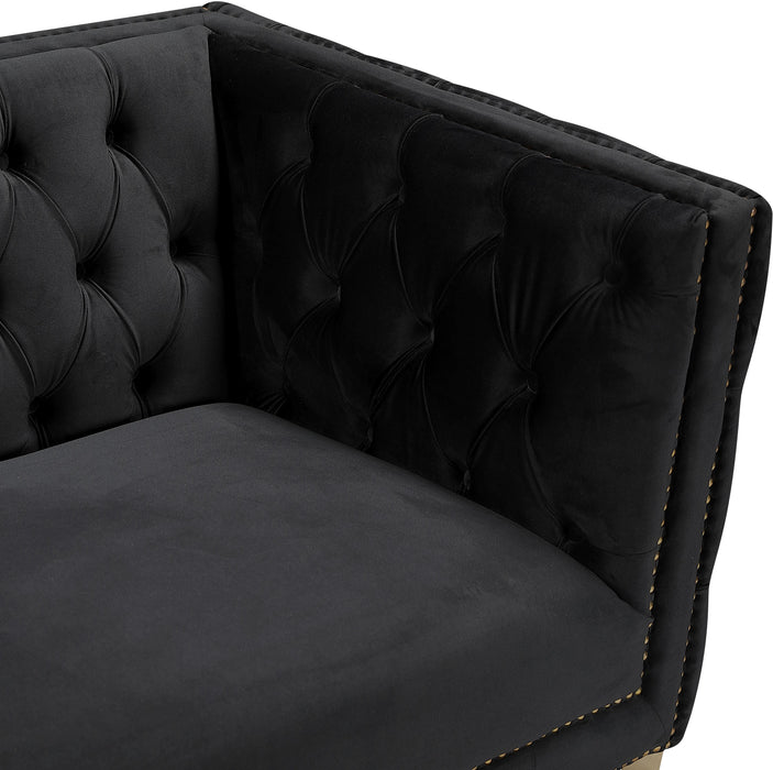 Michelle Black Velvet Loveseat - All Brands Furniture (NJ)