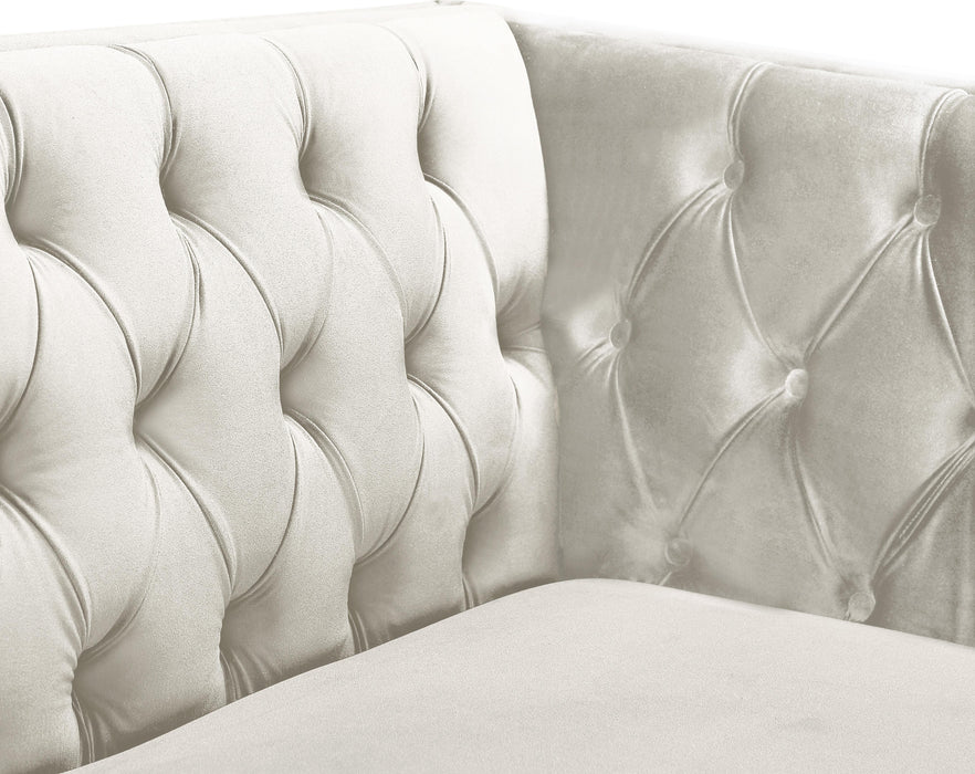 Michelle Cream Velvet Loveseat - All Brands Furniture (NJ)