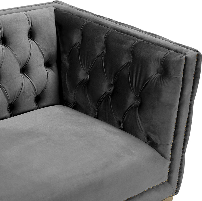 Michelle Grey Velvet Loveseat - All Brands Furniture (NJ)