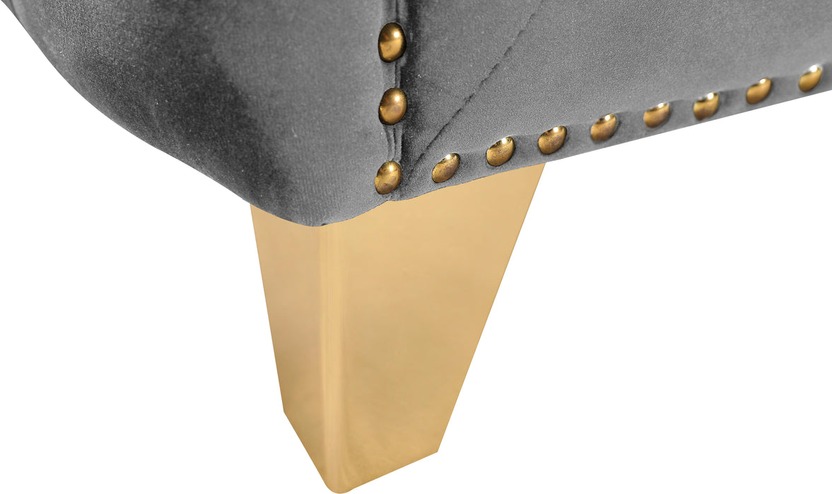 Michelle Grey Velvet Loveseat - All Brands Furniture (NJ)