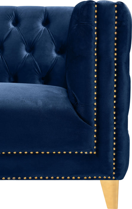 Michelle Navy Velvet Loveseat - All Brands Furniture (NJ)