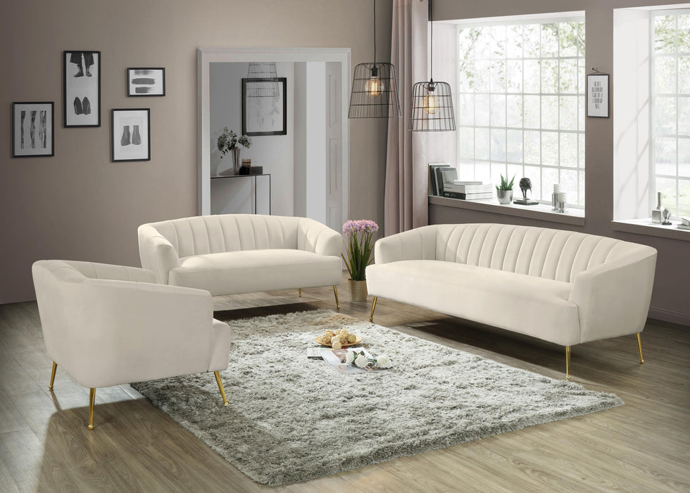 Tori Cream Velvet Sofa - All Brands Furniture (NJ)