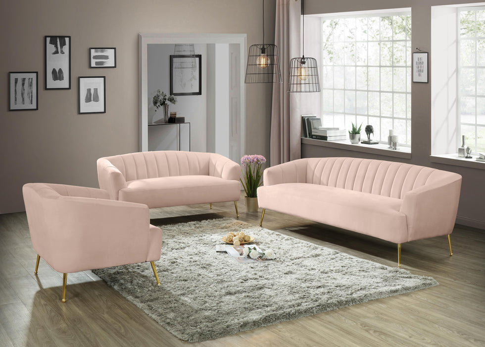 Tori Pink Velvet Loveseat - All Brands Furniture (NJ)