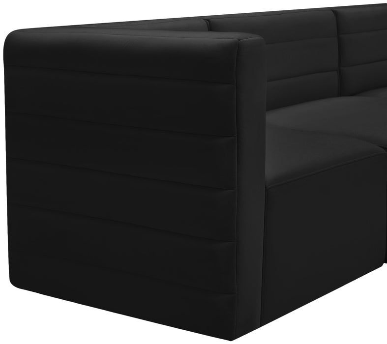 Quincy Black Velvet Modular Sectional - All Brands Furniture (NJ)
