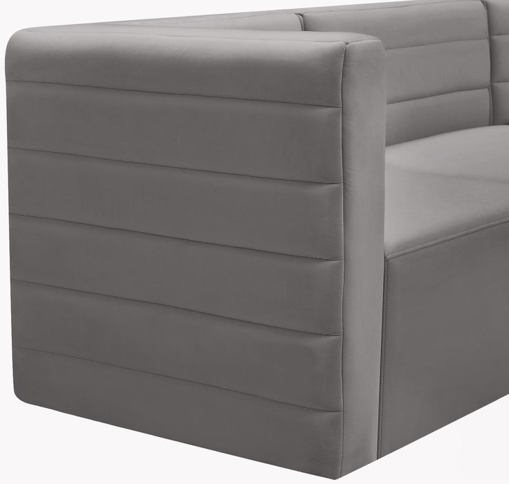 Quincy Grey Velvet Modular Corner Chair - All Brands Furniture (NJ)