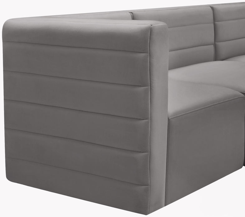 Quincy Grey Velvet Modular Sectional - All Brands Furniture (NJ)