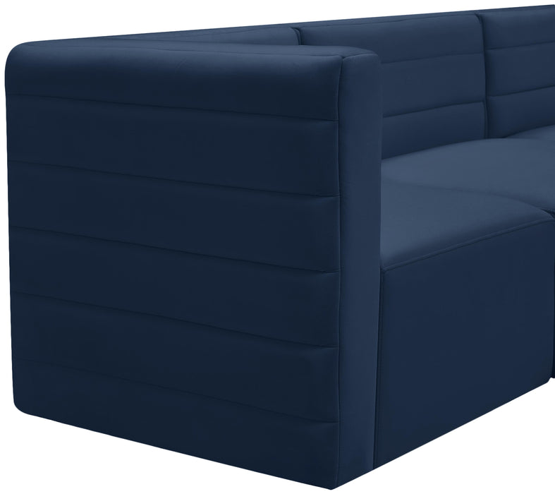 Quincy Navy Velvet Modular Sectional - All Brands Furniture (NJ)