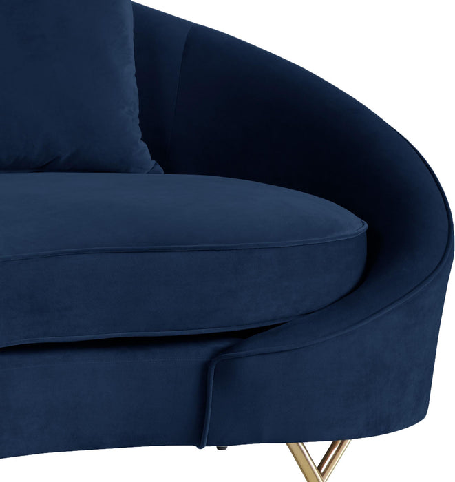 Serpentine Navy Velvet Sofa - All Brands Furniture (NJ)