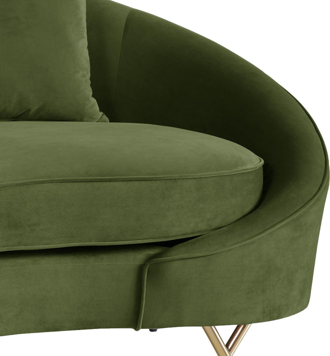 Serpentine Olive Velvet Sofa