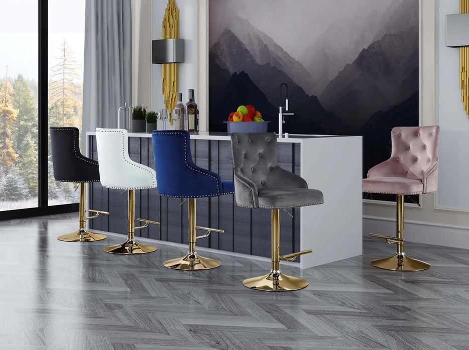 Claude Pink Velvet Adjustable Stool - All Brands Furniture (NJ)