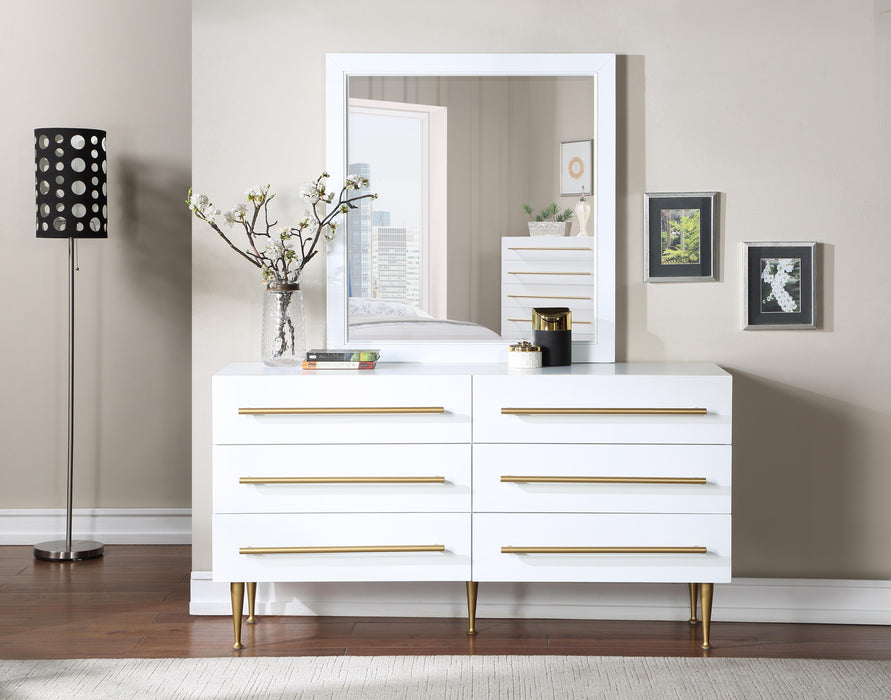 Marisol White Mirror - All Brands Furniture (NJ)