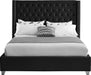 Aiden Black Velvet Queen Bed - All Brands Furniture (NJ)