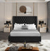 Aiden Black Velvet Queen Bed - All Brands Furniture (NJ)