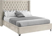 Aiden Cream Velvet Queen Bed - All Brands Furniture (NJ)