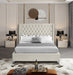 Aiden Cream Velvet Queen Bed - All Brands Furniture (NJ)