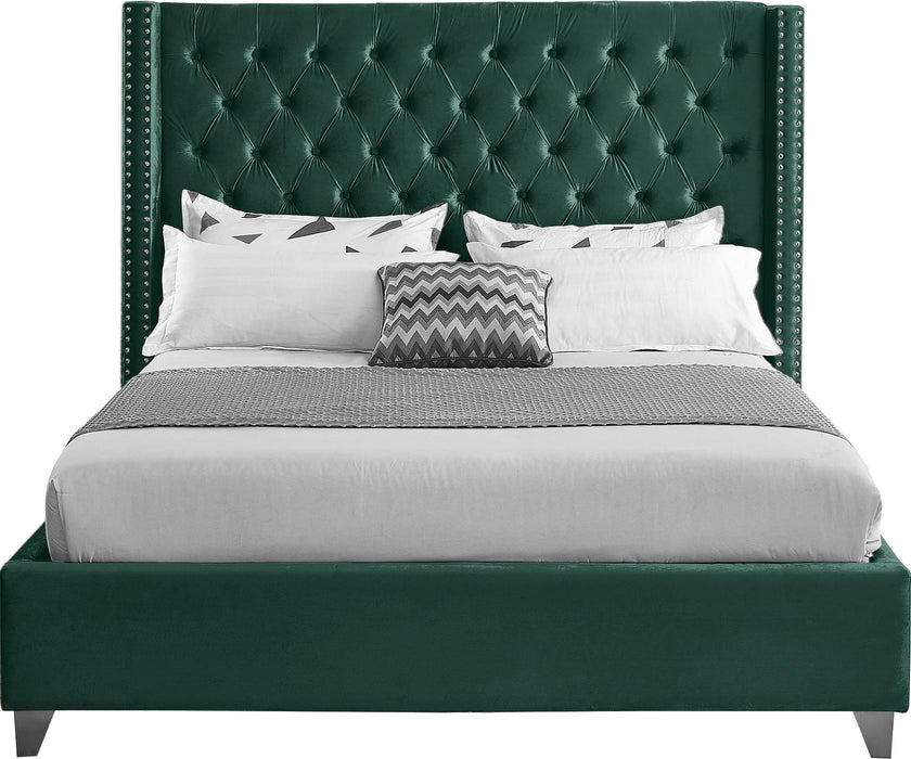 Aiden Green Velvet Full Bed - All Brands Furniture (NJ)