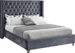 Aiden Grey Velvet King Bed - All Brands Furniture (NJ)