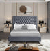 Aiden Grey Velvet King Bed - All Brands Furniture (NJ)