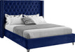 Aiden Navy Velvet King Bed - All Brands Furniture (NJ)