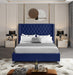Aiden Navy Velvet King Bed - All Brands Furniture (NJ)