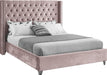 Aiden Pink Velvet Queen Bed - All Brands Furniture (NJ)