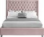 Aiden Pink Velvet Queen Bed - All Brands Furniture (NJ)