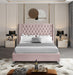 Aiden Pink Velvet Queen Bed - All Brands Furniture (NJ)