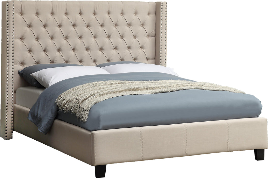 Ashton Beige Linen King Bed - All Brands Furniture (NJ)