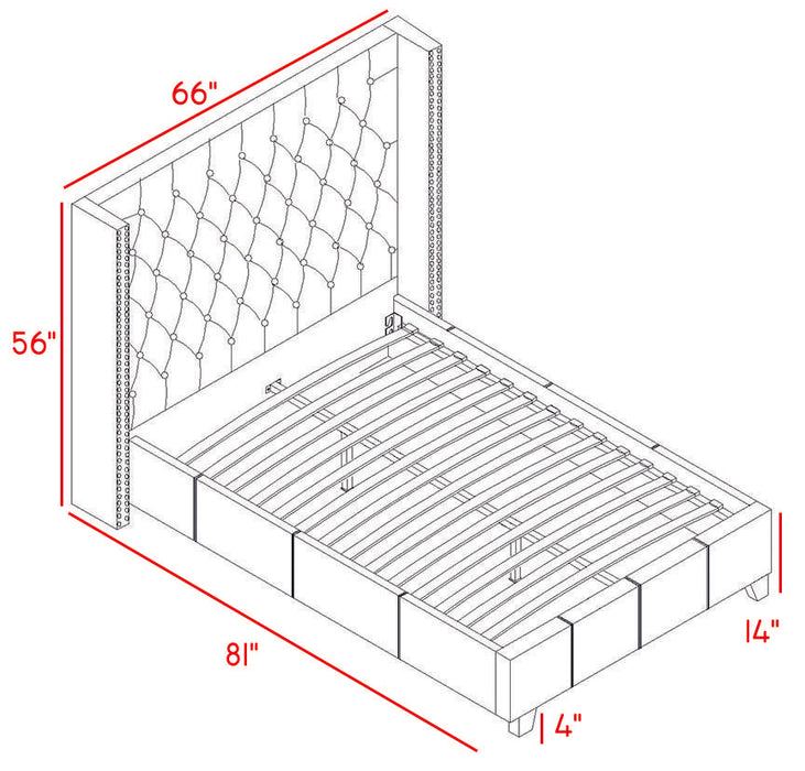 Ashton Navy Linen Full Bed - All Brands Furniture (NJ)