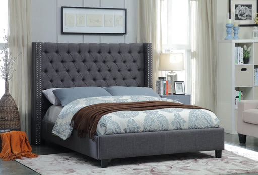 Ashton Grey Linen Queen Bed - All Brands Furniture (NJ)